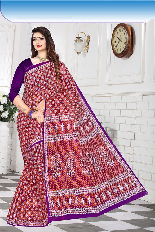 Dhoom 1 Casual Daily Wear Wholesale Cotton Printed Sarees
